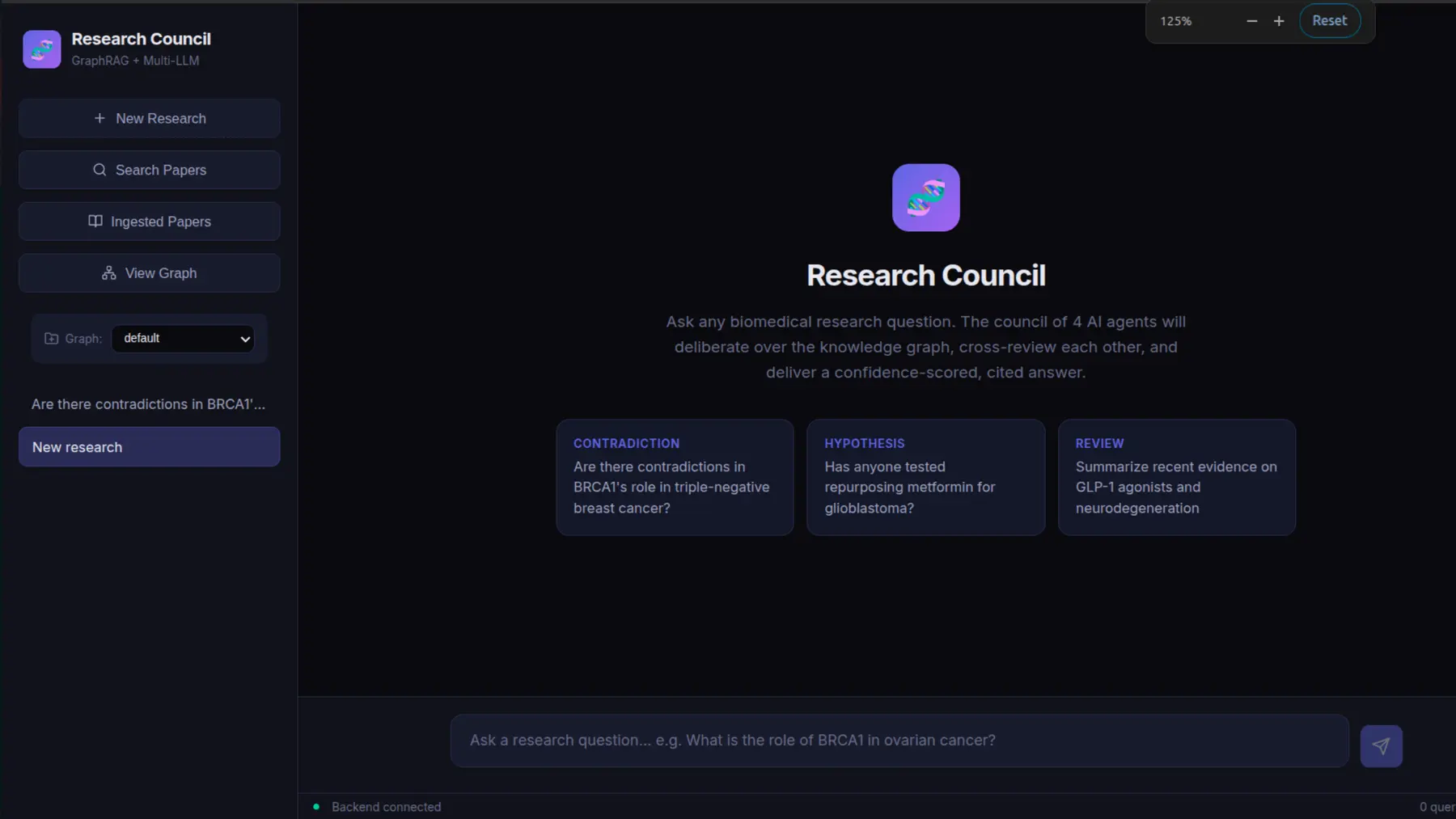 Research Council interface